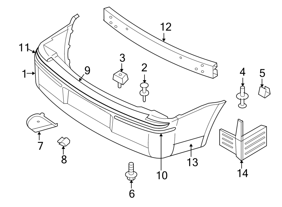 REAR BUMPER. BUMPER & COMPONENTS.