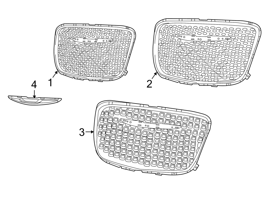 Diagram GRILLE & COMPONENTS. for your Ram 1500  