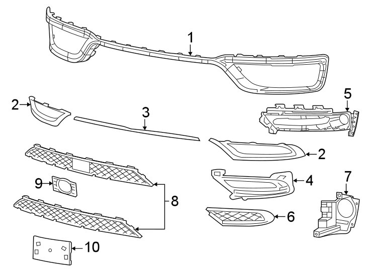 3FRONT BUMPER. BUMPER & COMPONENTS.https://images.simplepart.com/images/parts/motor/fullsize/NW11013.png