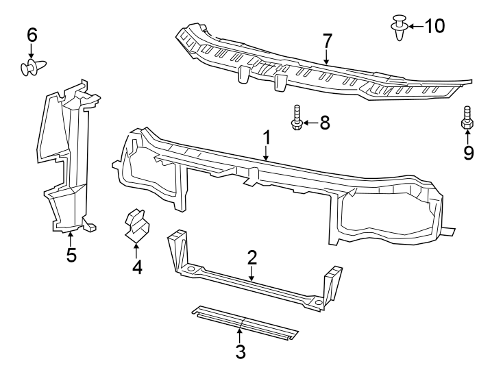 Diagram RADIATOR SUPPORT. for your 2011 Chrysler 200   