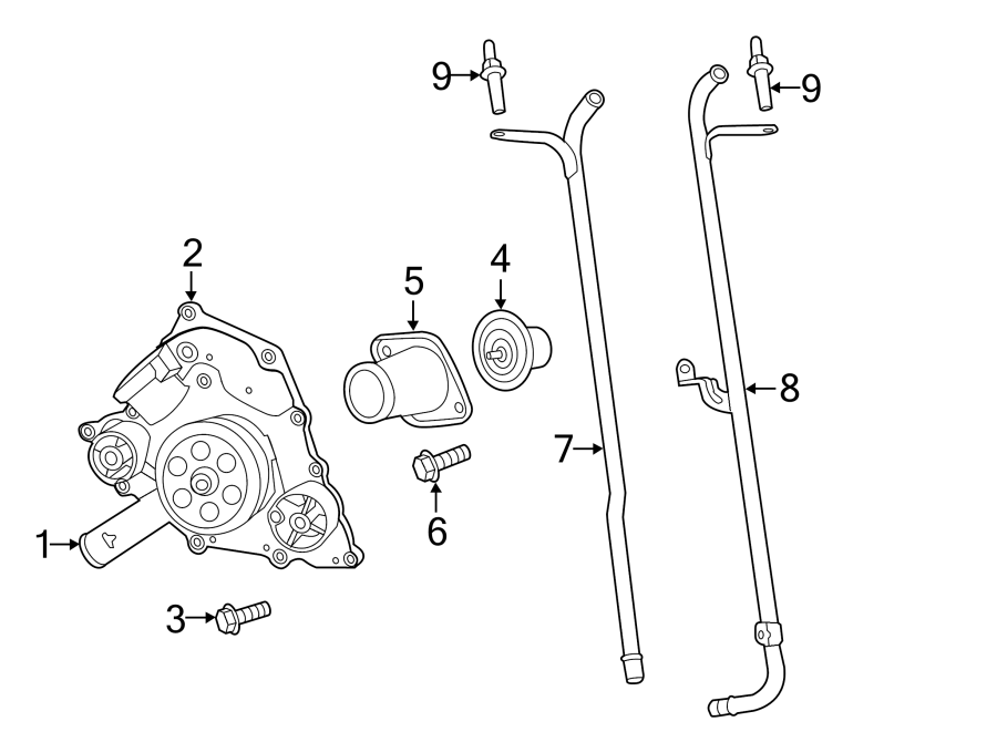 Diagram WATER PUMP. for your Chrysler 300M  