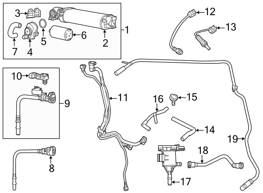 Diagram Emission system. Emission components. for your Dodge Durango  