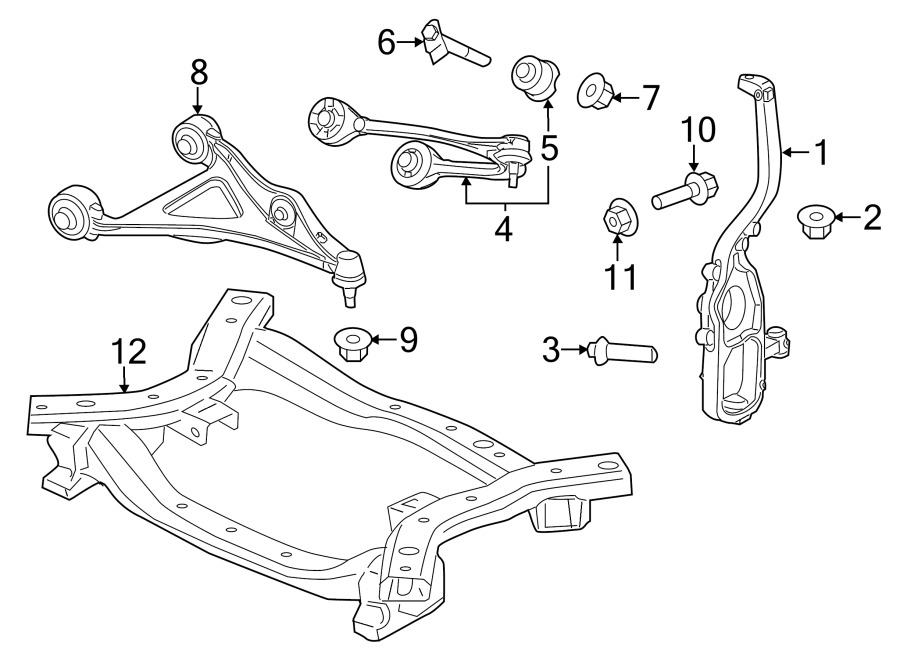 Diagram FRONT SUSPENSION. SUSPENSION COMPONENTS. for your 2023 Ram 2500 6.7L 6 cylinder DIESEL A/T RWD Lone Star Crew Cab Pickup Fleetside 