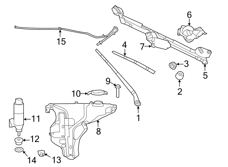 WINDSHIELD. WIPER & WASHER COMPONENTS. Diagram