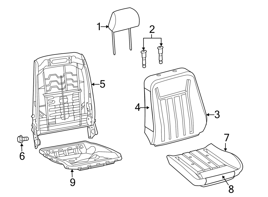 SEATS & TRACKS. FRONT SEAT COMPONENTS. Diagram