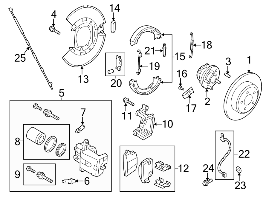 Diagram Rear suspension. Brake components. for your Chrysler 300M  