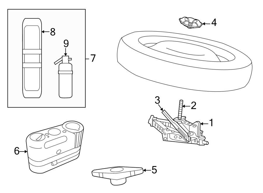 Diagram REAR BODY & FLOOR. JACK & COMPONENTS. for your Dodge Challenger  