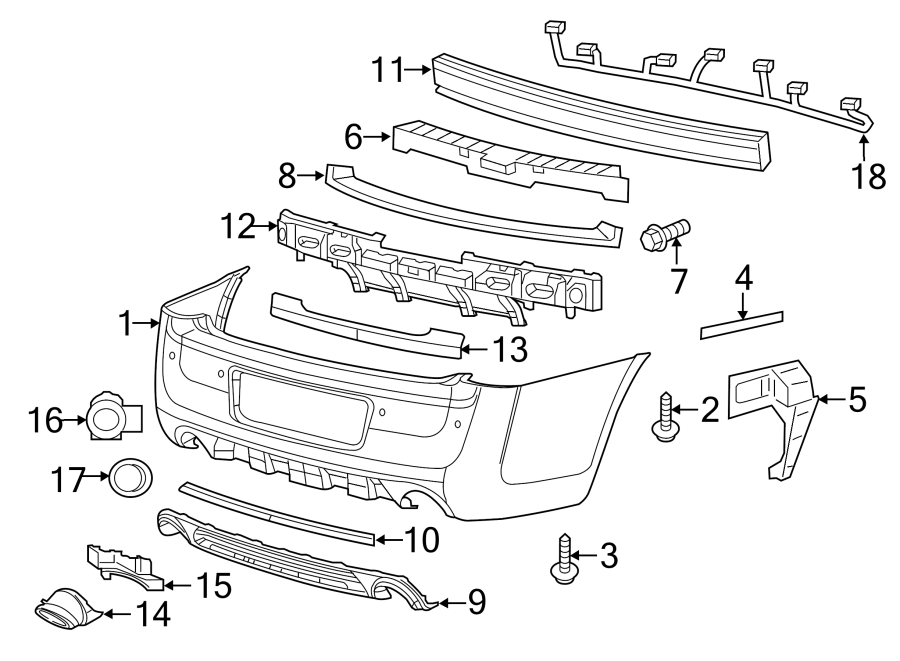 Diagram REAR BUMPER. BUMPER & COMPONENTS. for your Chrysler 200  