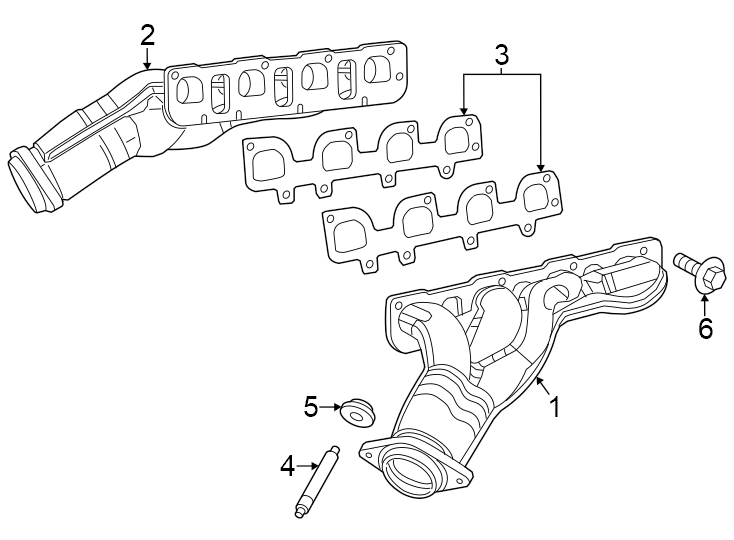 Diagram Exhaust system. Manifold. for your 2003 Jeep Grand Cherokee   