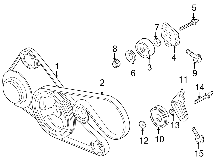 Diagram BELTS & PULLEYS. for your 2002 Chrysler 300M   