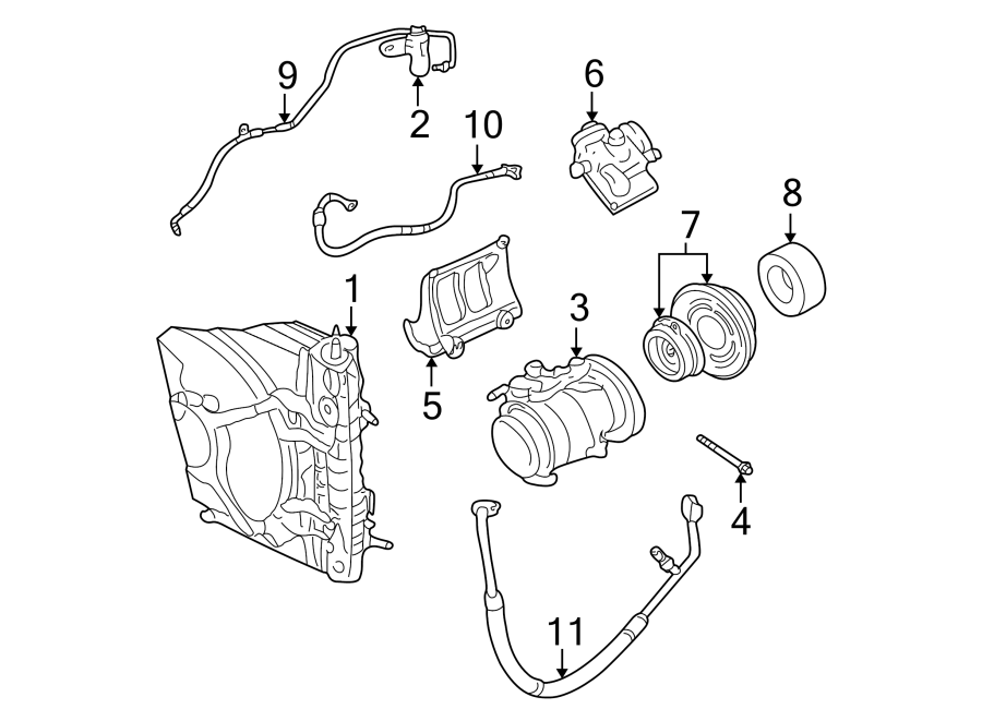 4AIR CONDITIONER & HEATER. COMPRESSOR & LINES. CONDENSER.https://images.simplepart.com/images/parts/motor/fullsize/NW99070.png