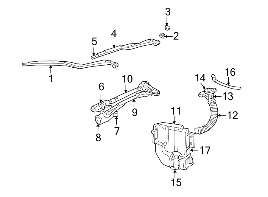 WINDSHIELD. WIPER & WASHER COMPONENTS.