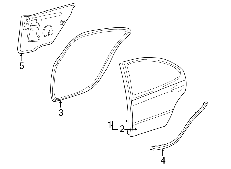 REAR DOOR. DOOR & COMPONENTS.