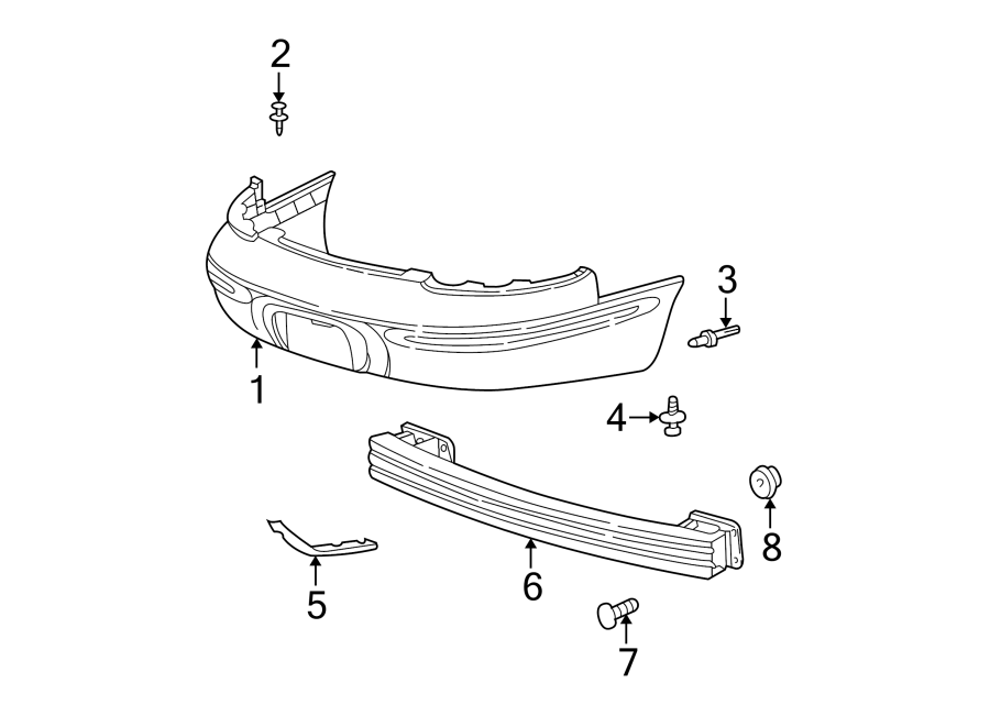 Diagram REAR BUMPER. BUMPER & COMPONENTS. for your Chrysler