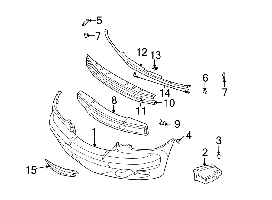 Diagram FRONT BUMPER. BUMPER & COMPONENTS. for your Chrysler 300M  