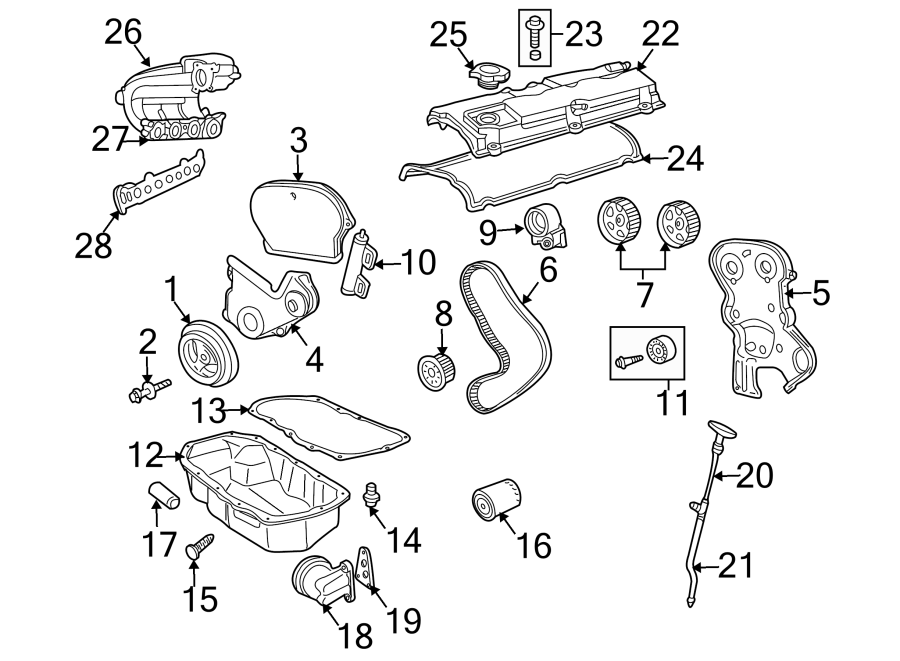 Diagram Engine / transaxle. Engine parts. for your Chrysler PT Cruiser  