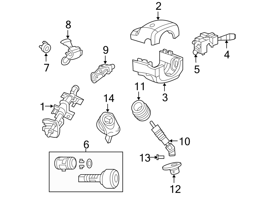 6STEERING COLUMN ASSEMBLY.https://images.simplepart.com/images/parts/motor/fullsize/NY05265.png