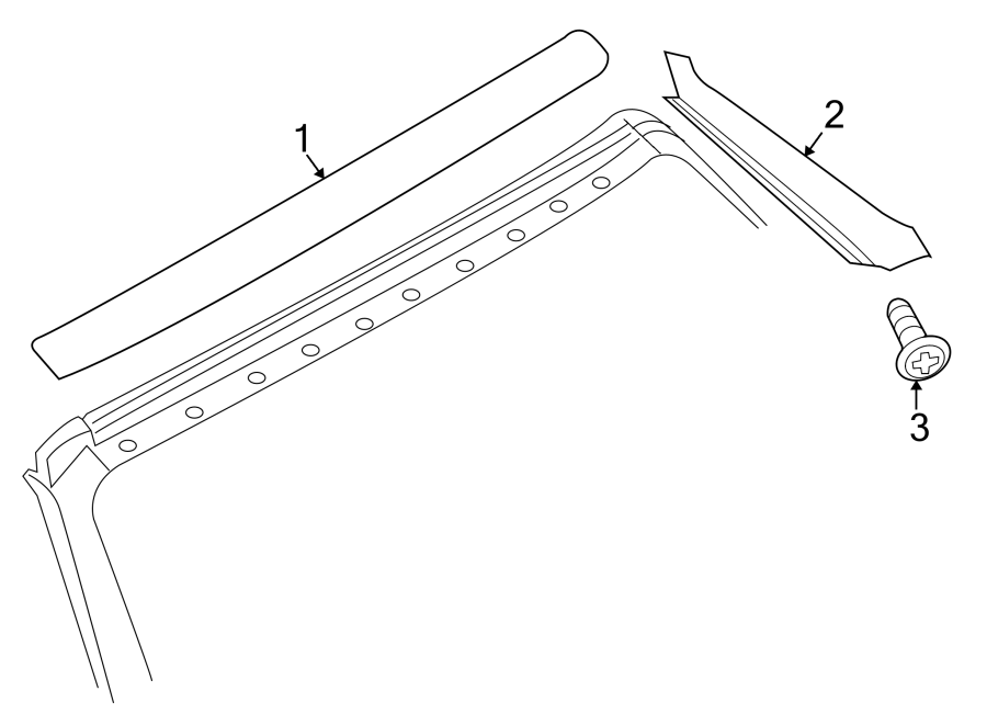 WINDSHIELD. REVEAL MOLDINGS.