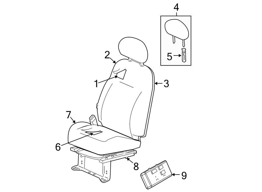 9SEATS & TRACKS. FRONT SEAT COMPONENTS.https://images.simplepart.com/images/parts/motor/fullsize/NY05351.png