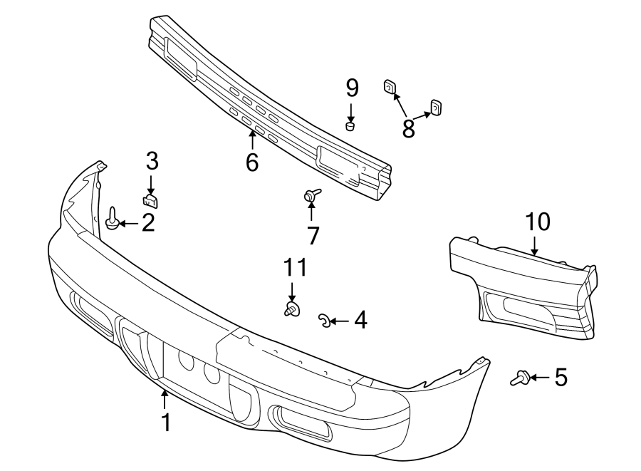 Diagram REAR BUMPER. BUMPER & COMPONENTS. for your Chrysler 300M  