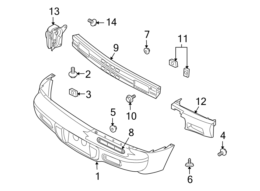 Diagram REAR BUMPER. BUMPER & COMPONENTS. for your Chrysler 300M  