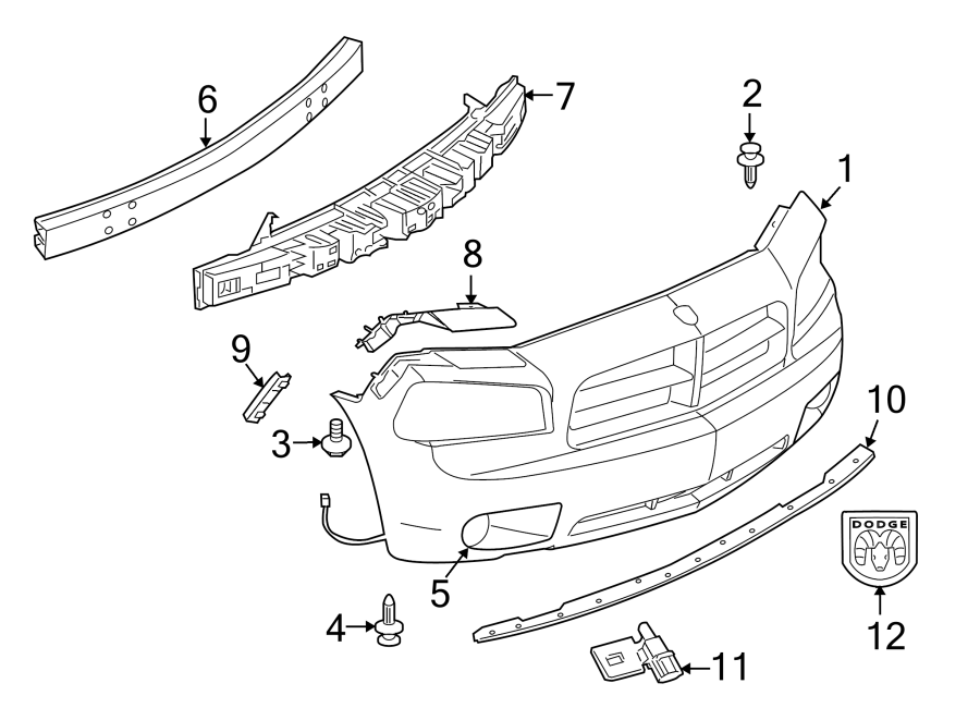 Diagram FRONT BUMPER. BUMPER & COMPONENTS. for your Dodge