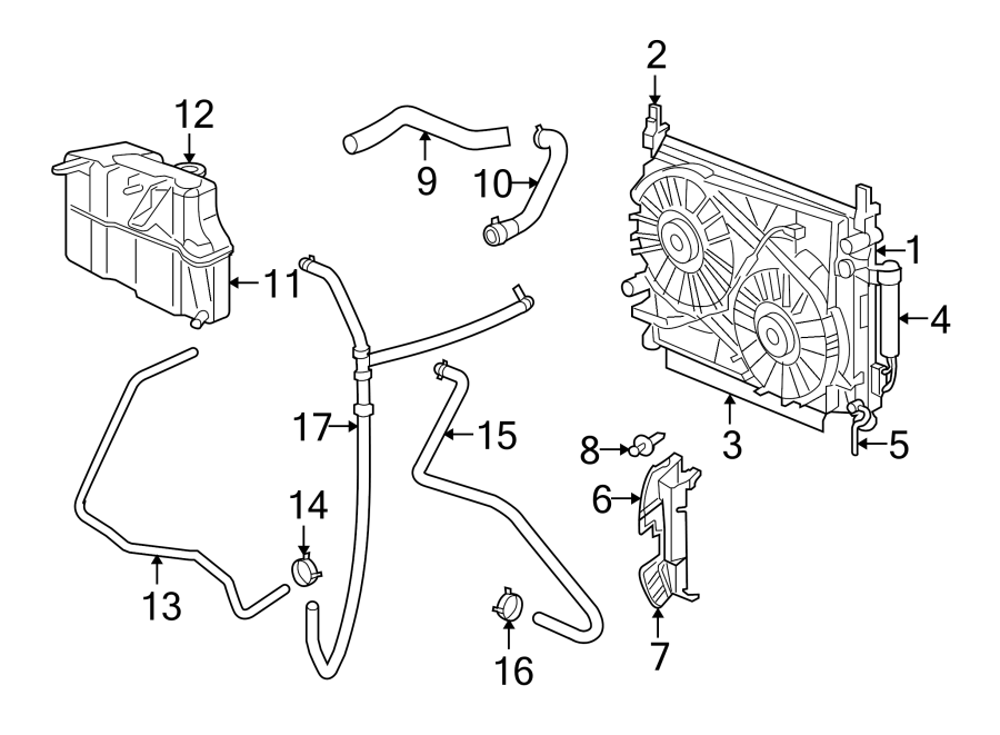 Diagram RADIATOR & COMPONENTS. for your 2018 Ram 2500 6.7L 6 cylinder DIESEL M/T RWD Tradesman Crew Cab Pickup Fleetside 