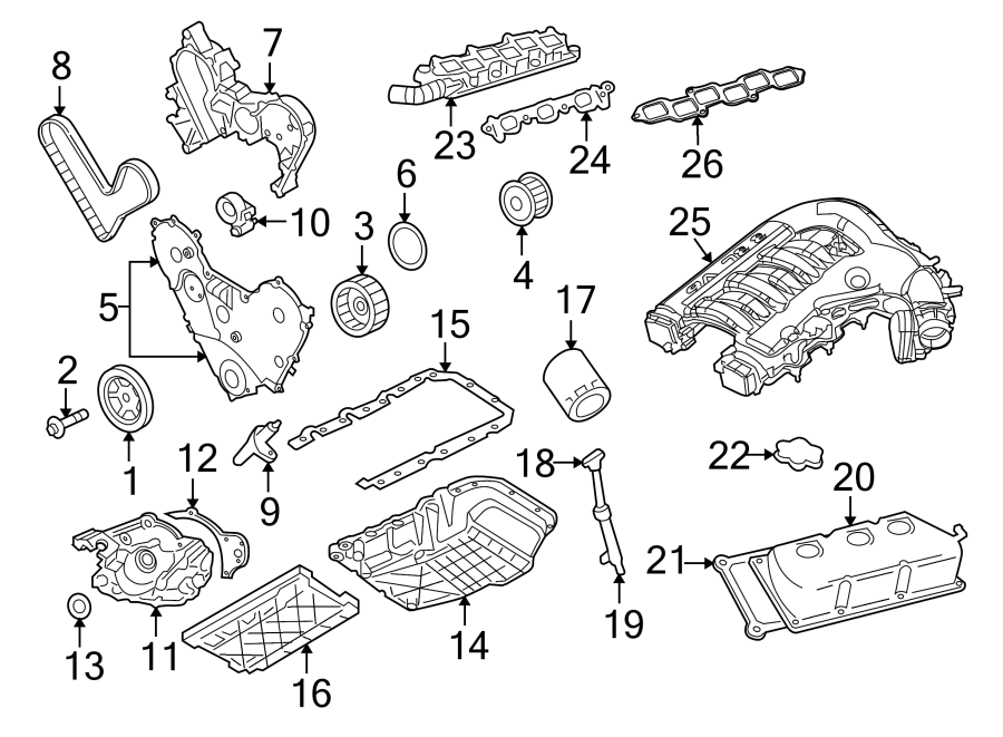 Diagram ENGINE PARTS. for your Chrysler 300  