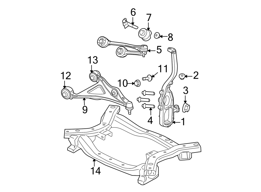 Diagram FRONT SUSPENSION. SUSPENSION COMPONENTS. for your Dodge Challenger  