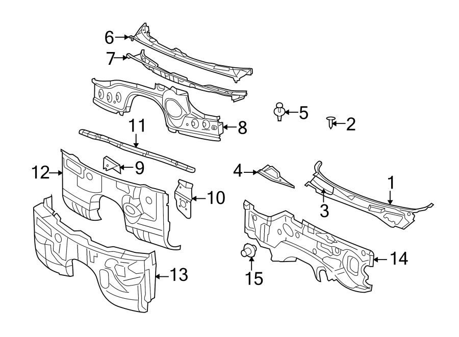 Diagram COWL. for your 2023 Ram 2500 6.7L 6 cylinder DIESEL A/T RWD Lone Star Crew Cab Pickup Fleetside 