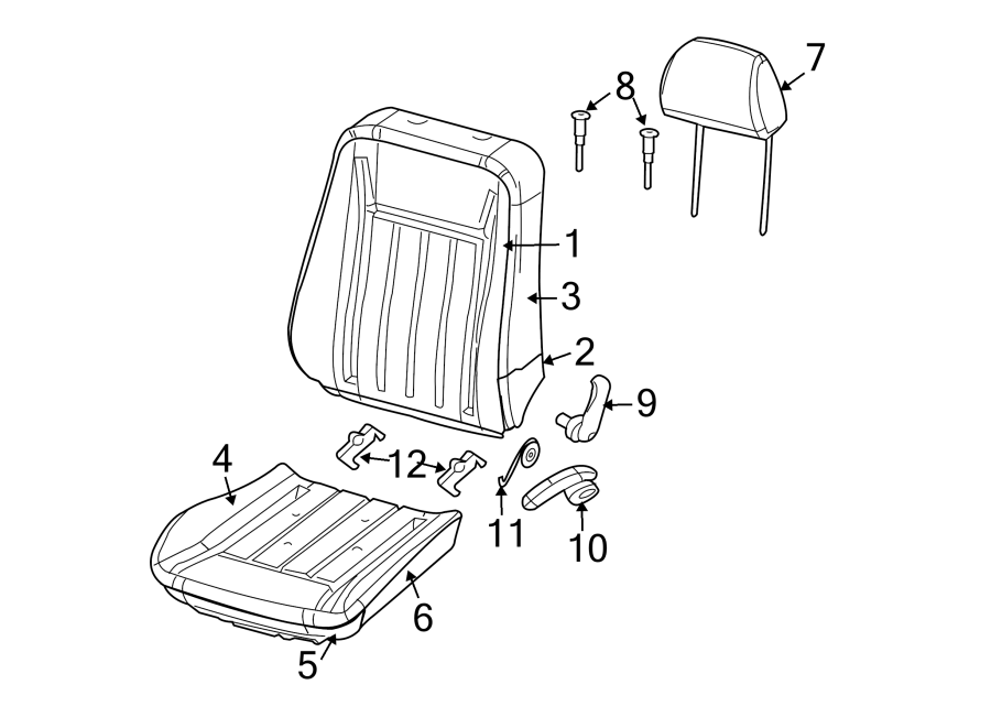 SEATS & TRACKS. FRONT SEAT COMPONENTS.