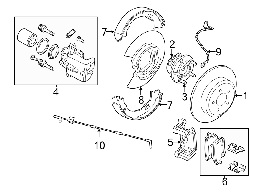 REAR SUSPENSION. BRAKE COMPONENTS.