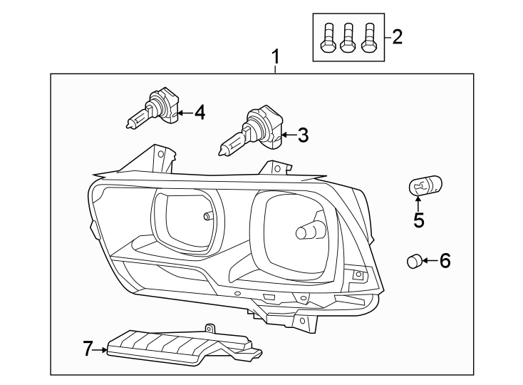 Diagram Front lamps. Headlamp components. for your Chrysler Concorde  