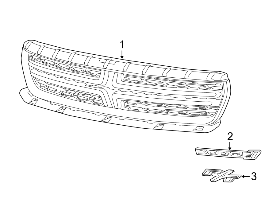 2Front bumper & grille. Grille & components.https://images.simplepart.com/images/parts/motor/fullsize/PB11017.png