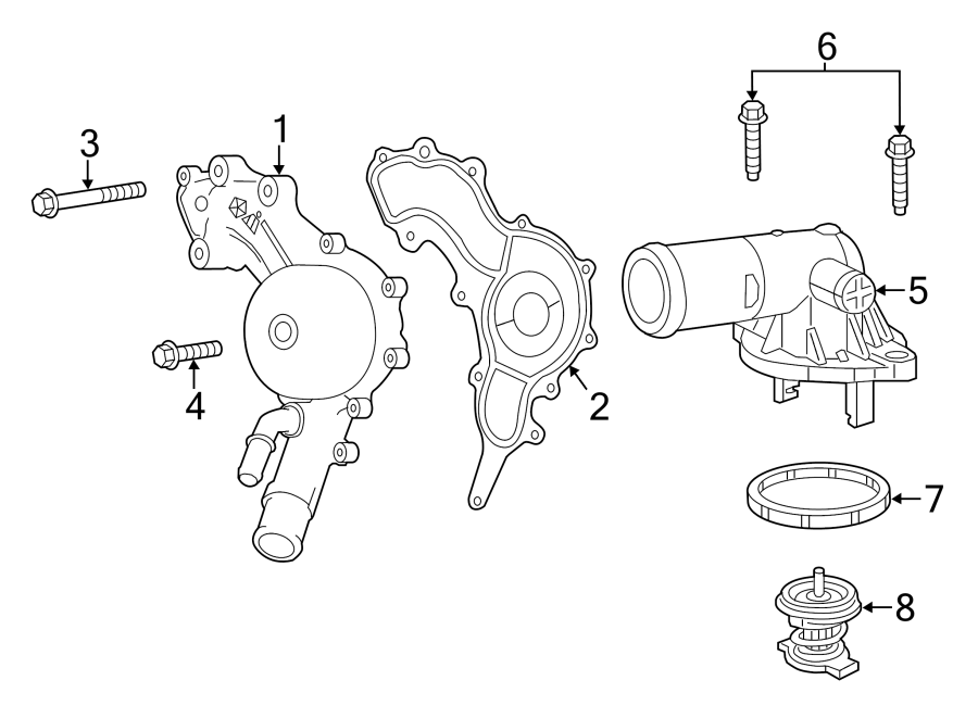 Diagram Water pump. for your 2015 Ram ProMaster 3500 3.0L EcoDiesel DIESEL M/T Base Cutaway Van 