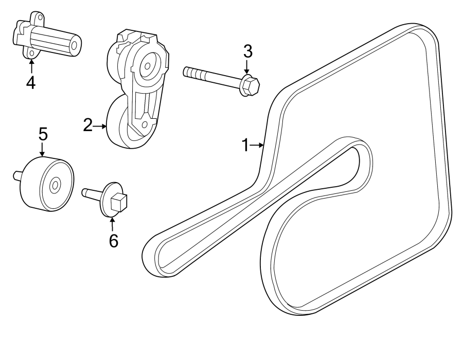 Diagram BELTS & PULLEYS. for your 1995 Jeep Wrangler   