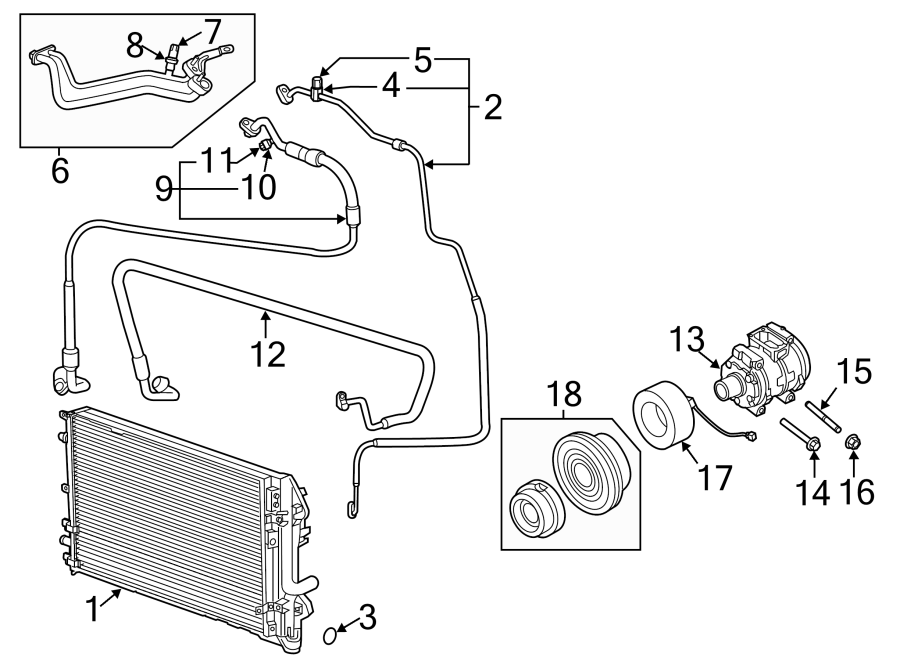 17Air conditioner & heater. Compressor & lines. Condenser.https://images.simplepart.com/images/parts/motor/fullsize/PB11095.png