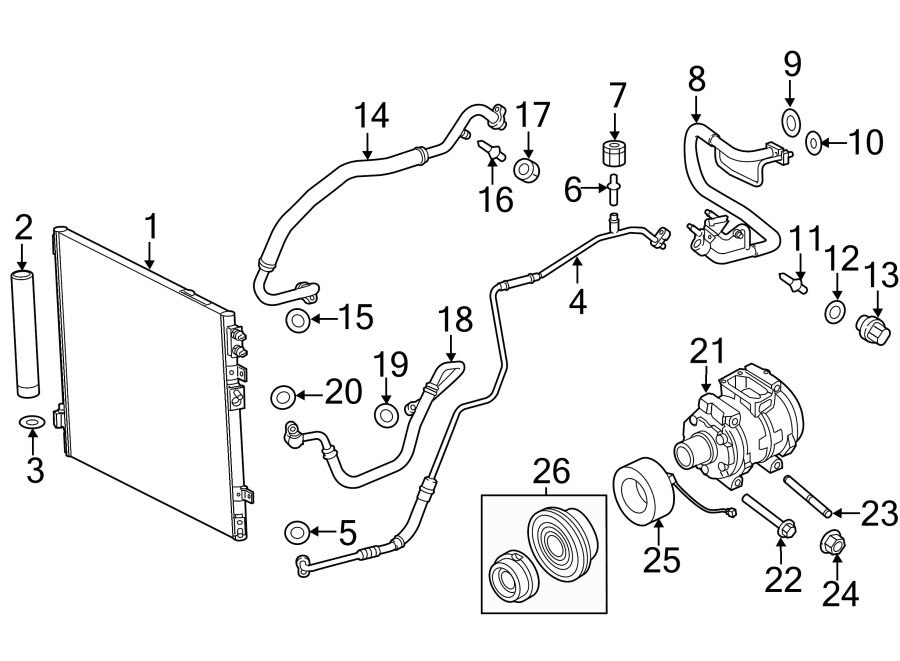 18Air conditioner & heater. Fender. Compressor & lines.https://images.simplepart.com/images/parts/motor/fullsize/PB11097.png