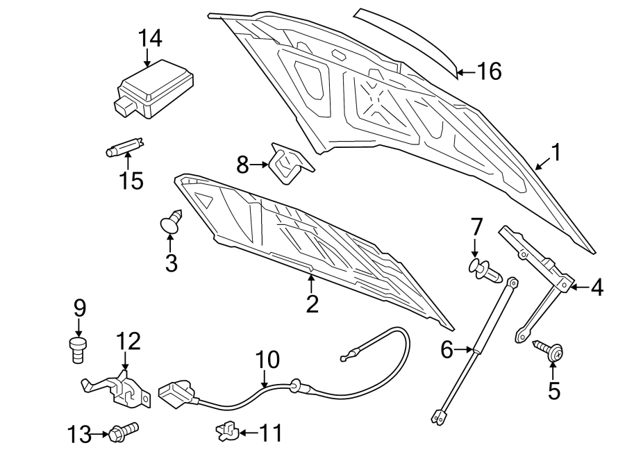 Diagram HOOD & COMPONENTS. for your 2024 Ram ProMaster 3500   