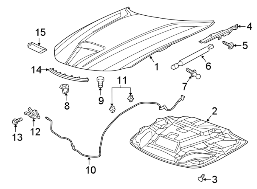 Diagram HOOD & COMPONENTS. for your 2024 Ram ProMaster 3500   