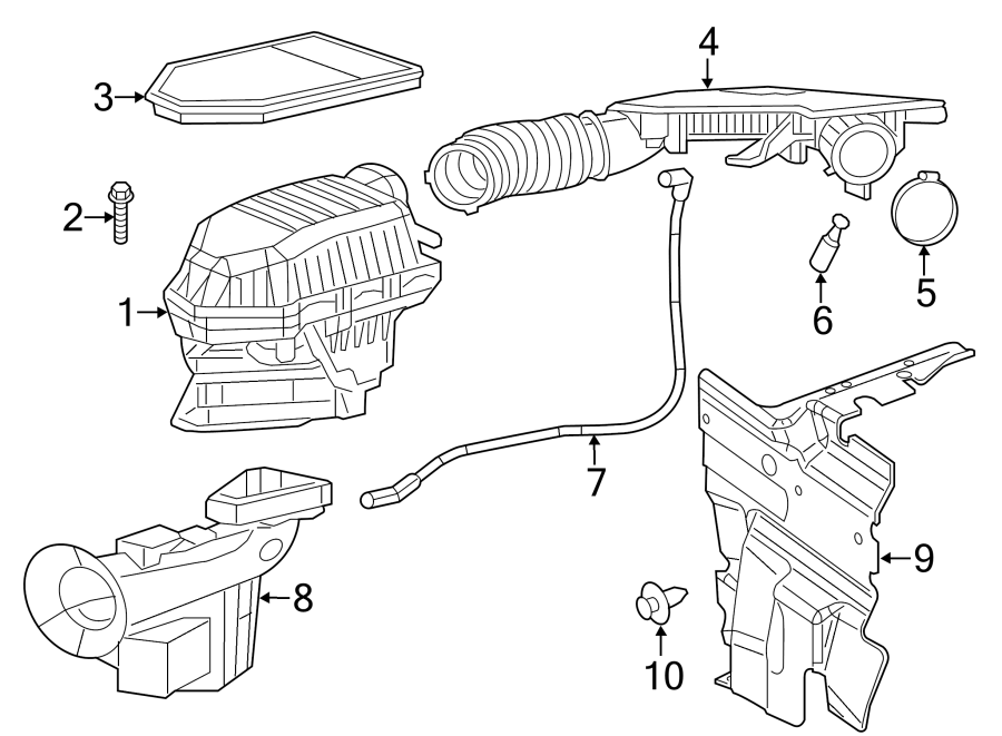 Diagram AIR INTAKE. for your 2023 Ram 2500 6.7L 6 cylinder DIESEL A/T RWD Lone Star Crew Cab Pickup Fleetside 