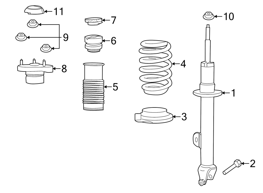 Diagram FRONT SUSPENSION. STRUTS & COMPONENTS. for your 2023 Ram 2500 6.7L 6 cylinder DIESEL A/T RWD Lone Star Crew Cab Pickup Fleetside 