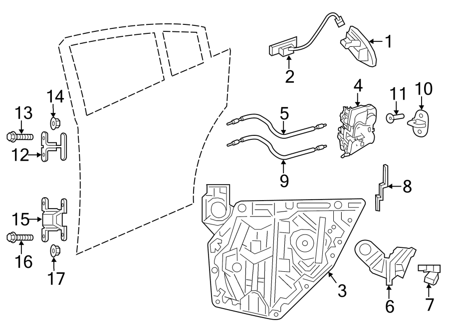 Diagram REAR DOOR. LOCK & HARDWARE. for your Dodge