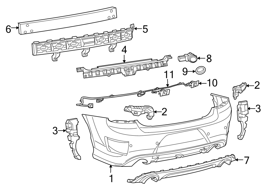 Diagram REAR BUMPER. BUMPER & COMPONENTS. for your 2017 Chrysler 200   