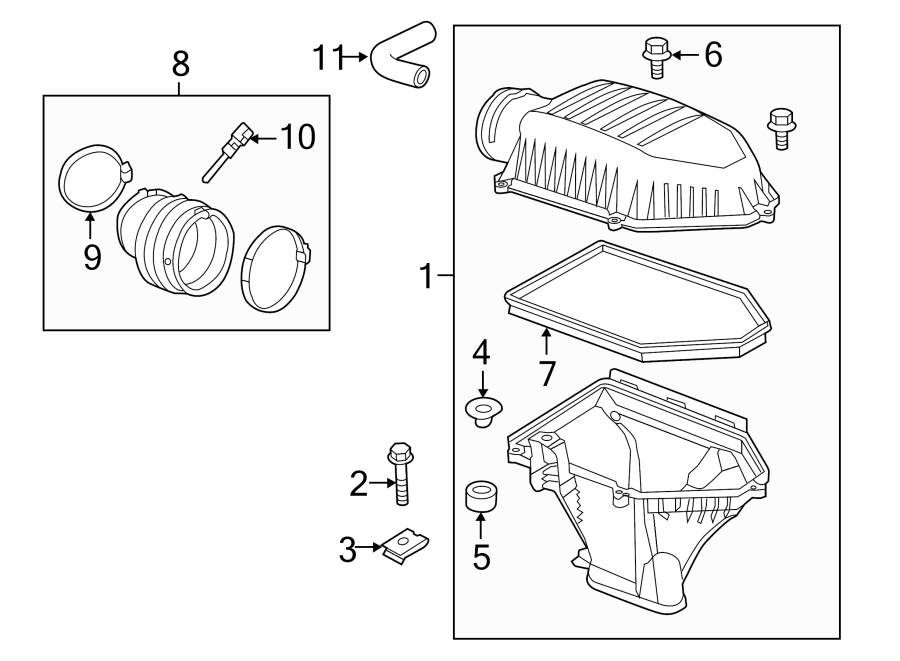 Diagram AIR INTAKE. for your Jeep Grand Cherokee L  