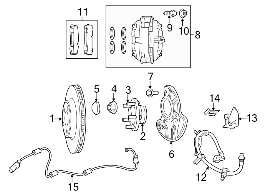 FRONT SUSPENSION. BRAKE COMPONENTS.