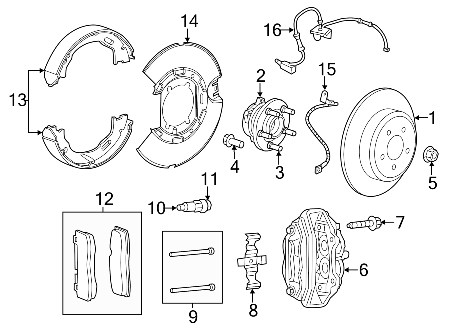 REAR SUSPENSION. BRAKE COMPONENTS.