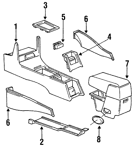 Diagram CONSOLE. CENTER. for your 1993 Dodge Spirit   