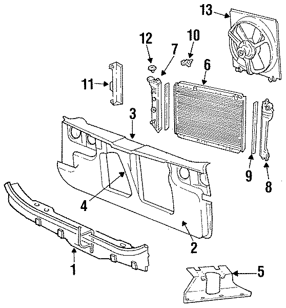 1RADIATOR & COMPONENTS. RADIATOR SUPPORT.https://images.simplepart.com/images/parts/motor/fullsize/PC85040.png