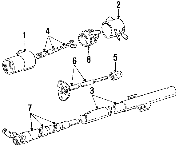 Diagram STEERING COLUMN. HOUSING & COMPONENTS. SHAFT & INTERNAL COMPONENTS. for your Ram